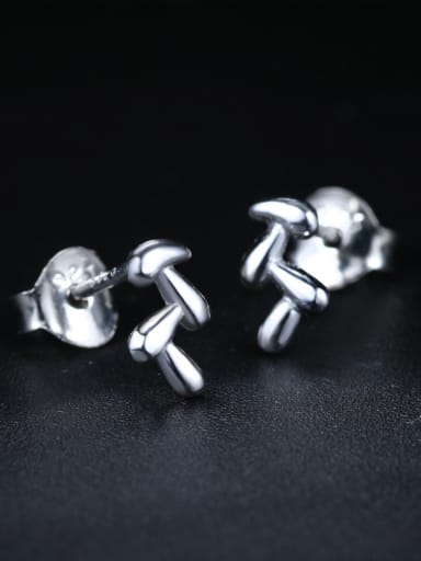 Simple Tiny Leaves 925 Sterling Silver Stud Earrings