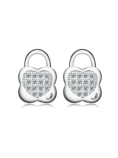 Fashion Silver Hand Bag-shape Stud Earrings