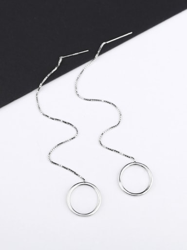Hollow Round Silver Line Earrings