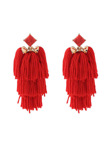Fashion Red Polyester Exaggerate Drop Earrings