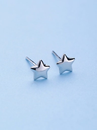 Star Shaped Silver Stud Earrings