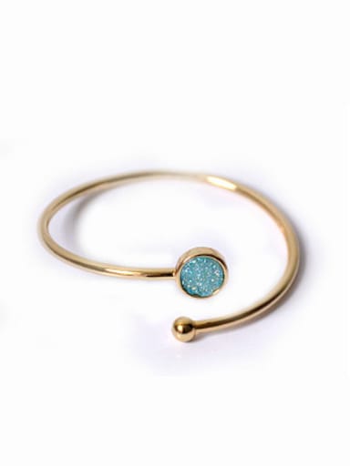 Simple Round Natural Crystal Opening Bangle