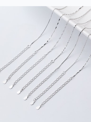 custom 925 Sterling Silver With Platinum Plated Simplistic Chains