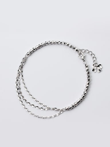 Temperament Three Layer Tassels S925 Silver Bracelet