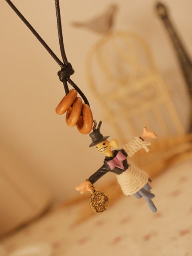 Unisex Cute Scarecrow Shaped Necklace