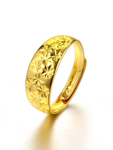 Copper Alloy 24K Gold Plated Vintage Flower opening Ring