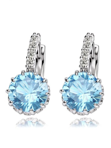 Copper Alloy White Gold Plated Fashion clip on Earring  Set With CZ