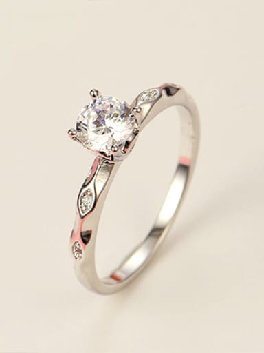 Copper platinum plated stylish CZ wedding Engagement Ring