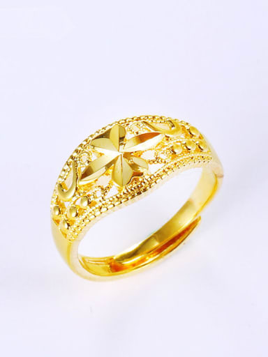 24K gold plated wedding geometric ring