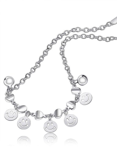 Copper Alloy White Gold Plated Love Bell Women Anklet