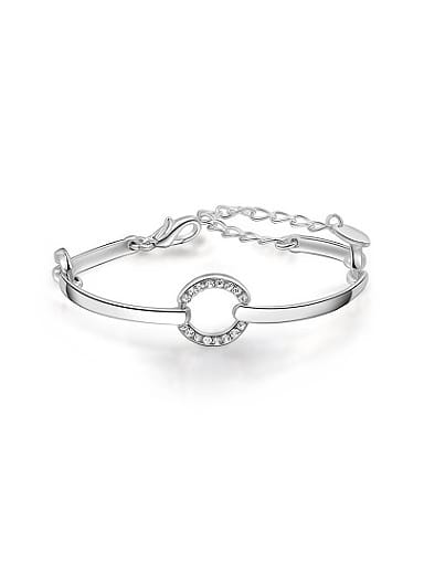 Elegant Platinum Plated Round Shaped Crystal Bracelet
