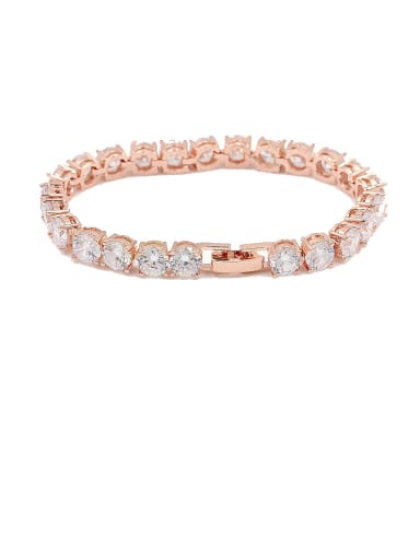 Copper With Cubic Zirconia  Delicate Round Bracelets