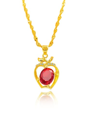 Elegant Red Apple Shaped Necklace