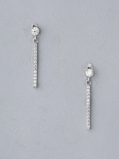 Simple Tiny Cubic Zirconias 925 Silver Stud Earrings