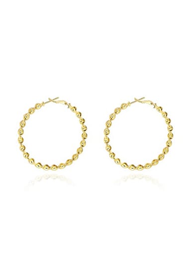 Simple Gold Plated Wave Hoop Earrings