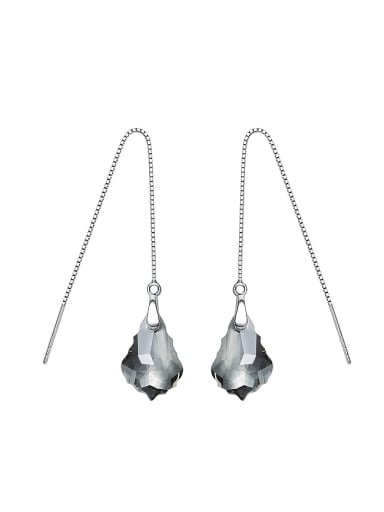 Simple Water Drop shaped austrian Crystal Line Earrings