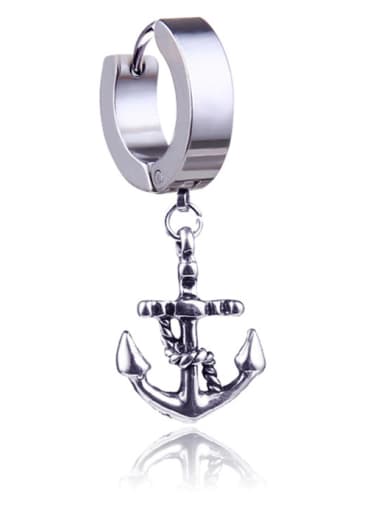Stainless Steel With Trendy Geometric anchor Clip On Earrings