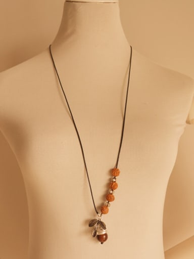 Women Vintage Walnut Shaped Necklace