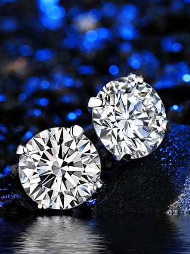 2018 925 Silver Round Shaped Zircon stud Earring