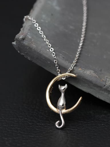 Cute Moon Cat Clavicle Necklace