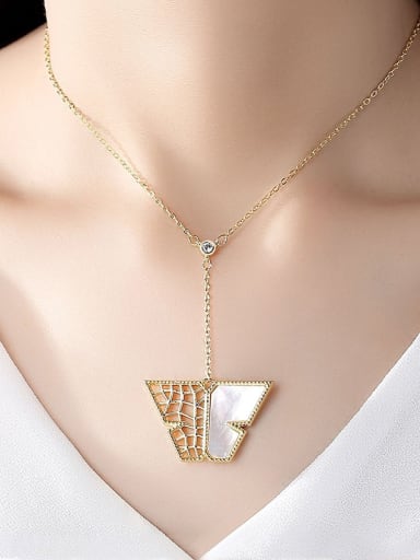 Copper With Gold Plated Simplistic Hollow Geometric Necklaces