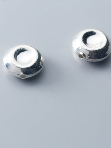 custom 925 Sterling Silver With Silver Plated Simplistic Geometric  Round Beads