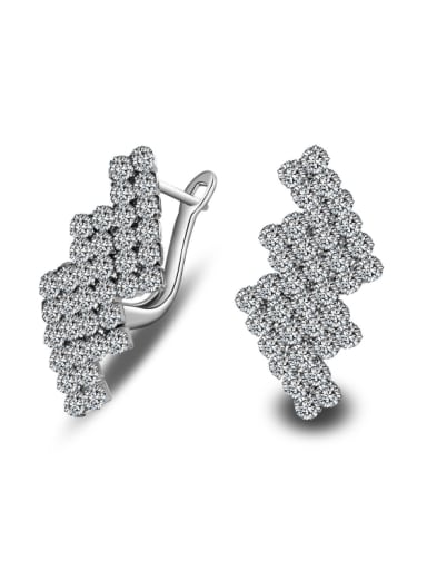 Geometric Shaped AAA Zircons Clip Earrings