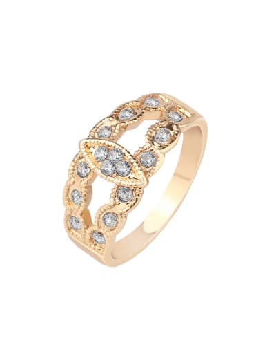 Simple White Crystals Alloy Ring