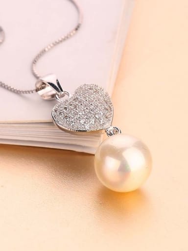 All-match Freshwater Pearl Heart Pendant