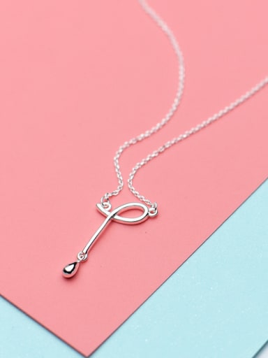 Sterling silver hollow geometric line necklace