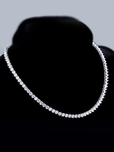 White Gold Plated Zircon Necklet