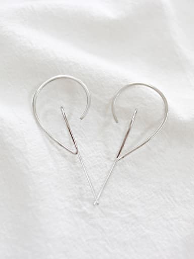 Personalized Simple Silver Linear Smooth Earrings