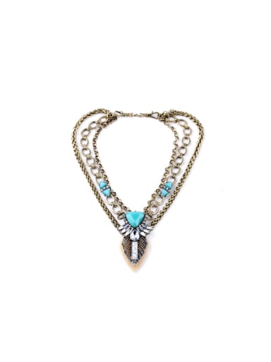 Multi- layer Triangle Pendant Lady Necklace