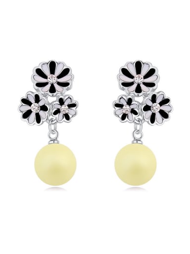 Fashion Flowers Imitation Pearls Alloy Stud Earrings