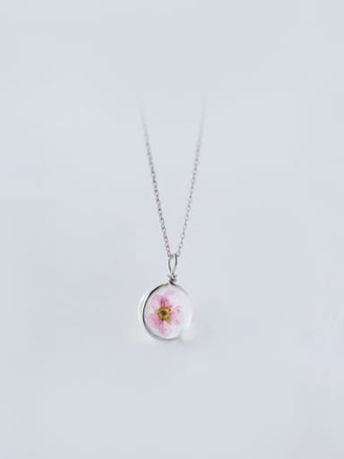 S925 Silver Plum Blossom Round Necklace