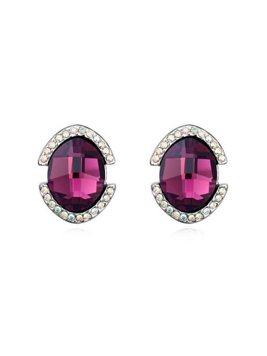 Simple austrian Crystals-covered Alloy Stud Earrings