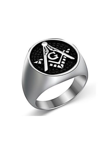 Personalized Freemason Logo Titanium Signet Ring