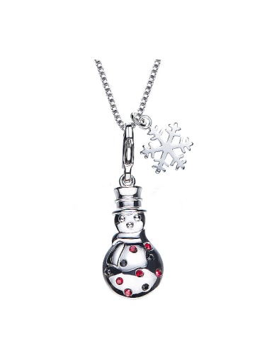 Snowman Shaped Crystals Necklace
