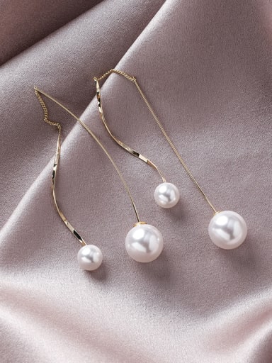 Alloy With Gold Plated Simplistic Chain Threader Earrings
