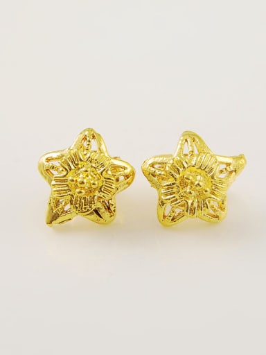 All-match 24K Gold Plated Star Shaped Copper Stud Earrings