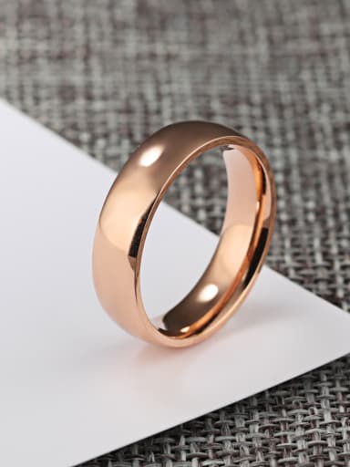 Simple Rose Gold Plated Titanium Smooth Ring