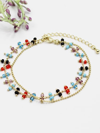 Women Exquisite Multi-layer Colorful Glass Bracelet
