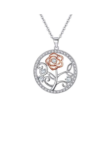 Copper With Platinum Plated Simplistic Flower Necklaces