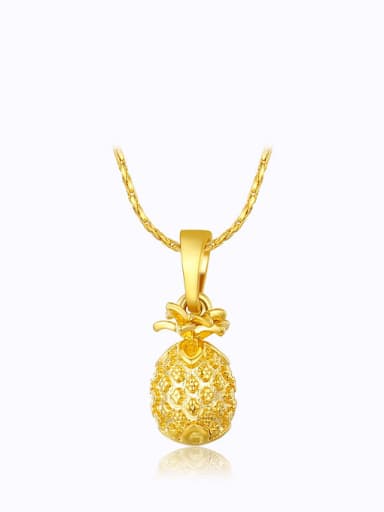 Copper Alloy 23K Gold Plated Fashion Pineapple Necklace