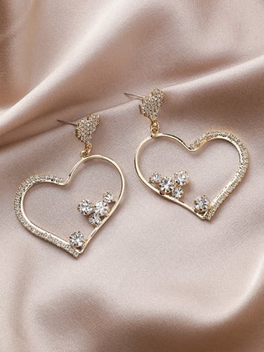 Alloy With Imitation Gold Plated Simplistic Heart Drop Earrings