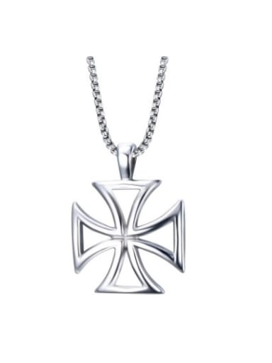 Trendy Hollow Cross Shaped Titanium Pendant