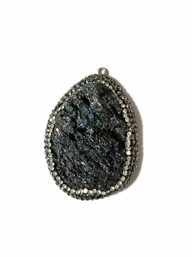 Personalized Black Natural Crystal Rhinestones Pendant