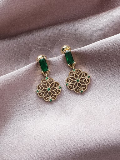 Alloy With Gold Plated Delicate  Hollow  Flower Drop Earrings