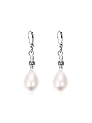 Exquisite Water Drop Shaped Artificial Pearl Drop Earrings