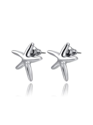 High-grade Starfish Shaped Platinum Plated Earrings